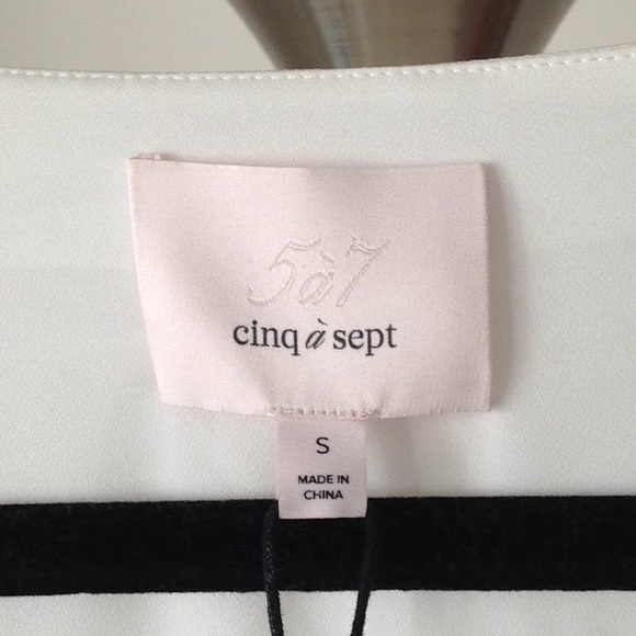 🍃🌸🍃cinq-a-sept -  "Emile" Ivory Silk Blouse - Picture 3 of 6